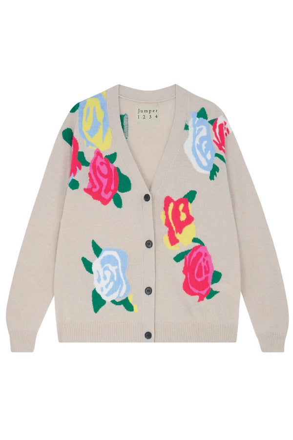 [JUMPER1234] Flower Cardigan - Rose