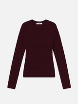 [FRAME] SMOCKED L/S CREWNECK - WINE