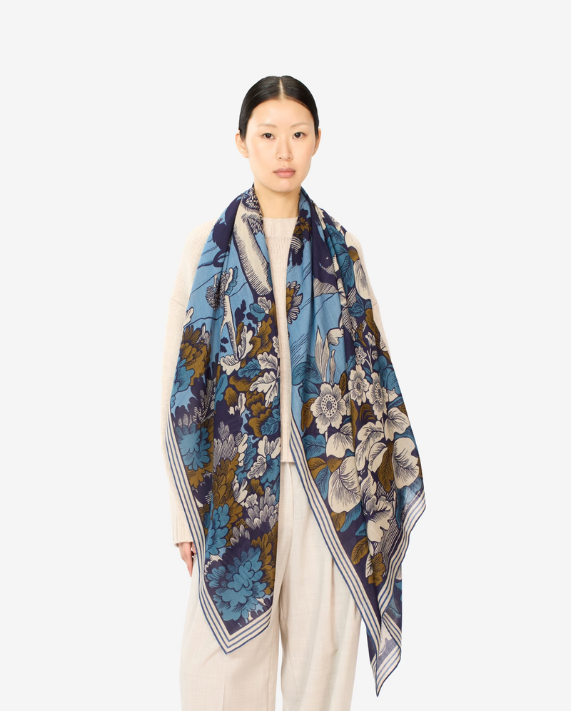 [INOUI] Scarf 90  Panthere - Blue