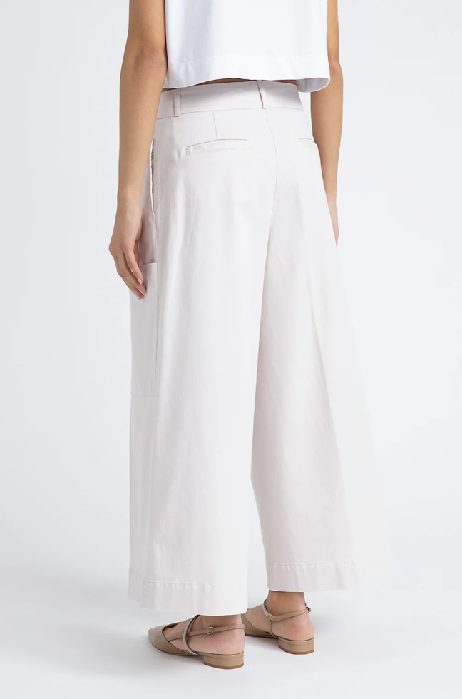 [PESERICO] Wide-leg trousers in gabardine and tencel - ROSE WATER