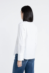 [PESERICO] STRETCH COTTON POPLIN SHIRT - PURE WHITE