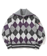 [Mark&Lona] Woodville Argyle Sailor Collar Knit - Purple