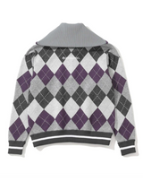 [Mark&Lona] Woodville Argyle Sailor Collar Knit - Purple