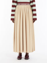 [Max Mara] Bleu Pleated Jersey Long Skirt- Sand