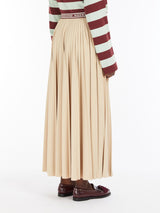 [Max Mara] Bleu Pleated Jersey Long Skirt- Sand