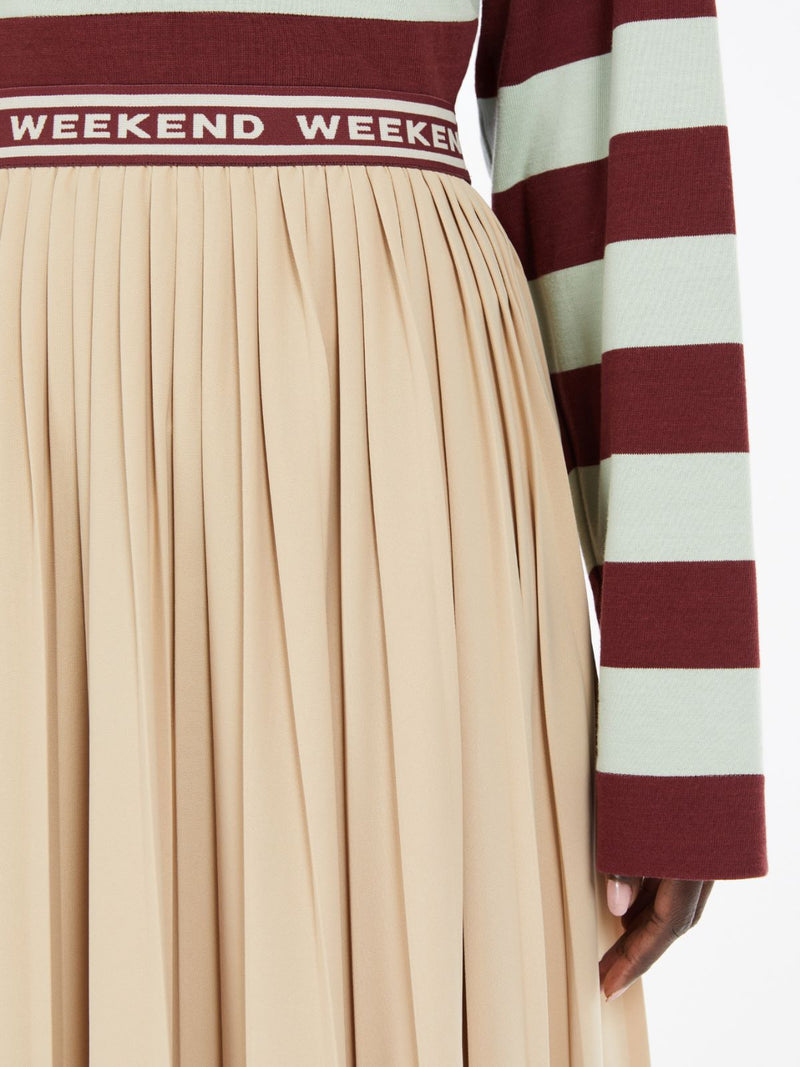 [Max Mara] Bleu Pleated Jersey Long Skirt- Sand