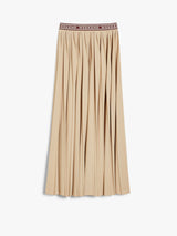 [Max Mara] Bleu Pleated Jersey Long Skirt- Sand