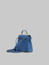 [MARNI] Blue leather Trunkaroo backpack - OPAL