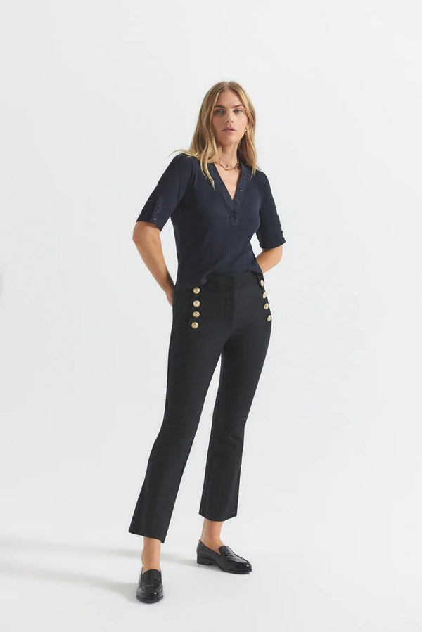 [DEREK LAM] ROBERTSON CROP FLARE TROUSERS - BLACK