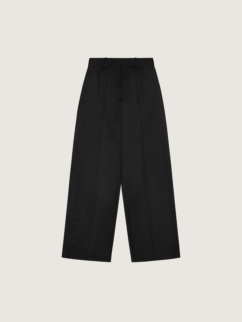 [CIRCOLO]  DOUBLE  PINCES TROUSER -  BLACK