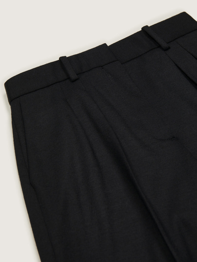 [CIRCOLO]  DOUBLE  PINCES TROUSER -  BLACK