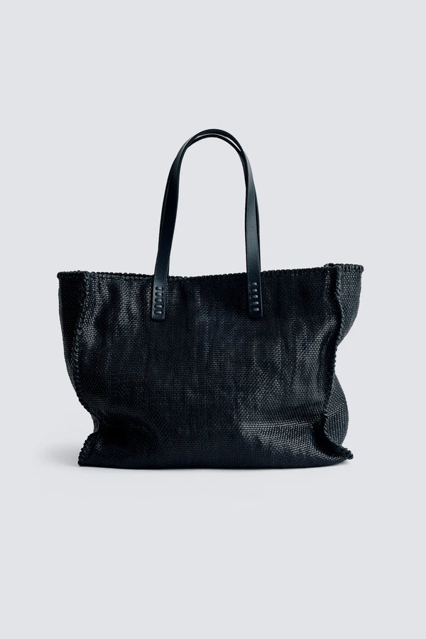 [DRAGON]  CHECK TOTE - BLACK