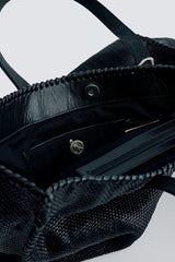 [DRAGON]  CHECK TOTE - BLACK