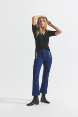 [DEREK LAM] ROBERTSON CROP FLARE JEANS - DARK WASH