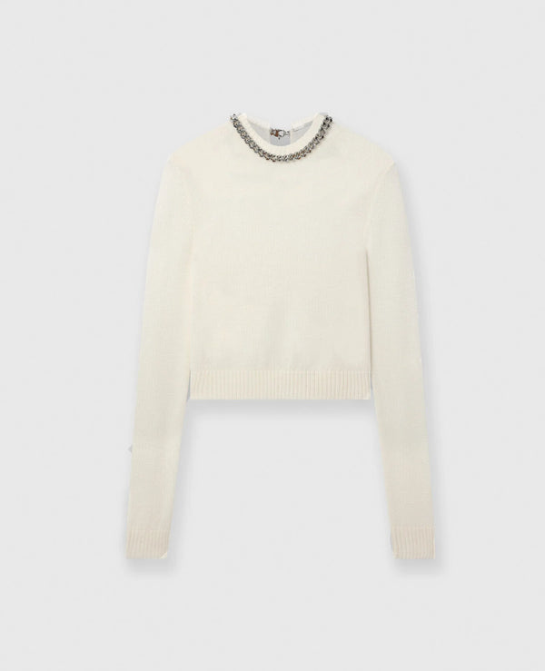 [S.McCARTNEY] Falabella Chain Fine Knit Sweater - Ivory