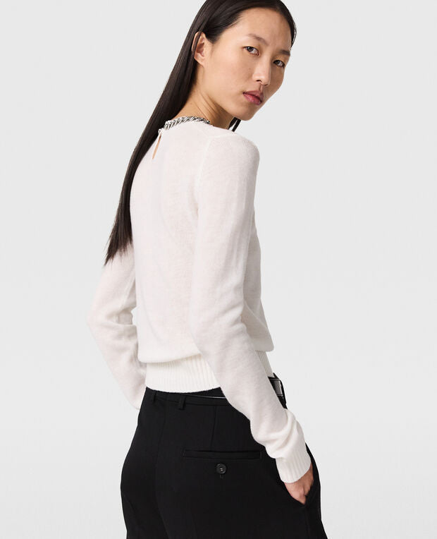 [S.McCARTNEY] Falabella Chain Fine Knit Sweater - Ivory