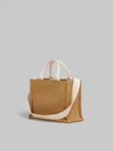 [Marni] Natural-Coloured Raffia-Effect Small Tote Bag - Raw Sienna/Natural