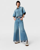 [S.McCARTNEY] Vintage Wash Denim Culottes