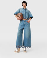 [S.McCARTNEY] Vintage Wash Denim Culottes