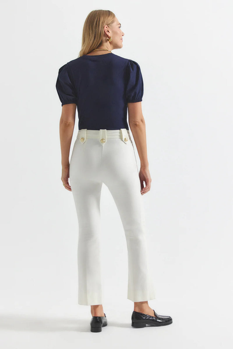 [DEREK LAM] ROBERTSON CROP FLARE TROUSERS - SOFT WHITE