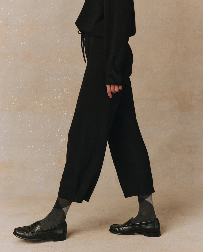 [THE GREAT] CASHMERE LANTERN PANT - BLACK