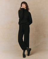 [THE GREAT] CASHMERE LANTERN PANT - BLACK