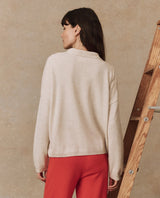 [THE GREAT] CASHMERE POLO SWEATER  - IVORY