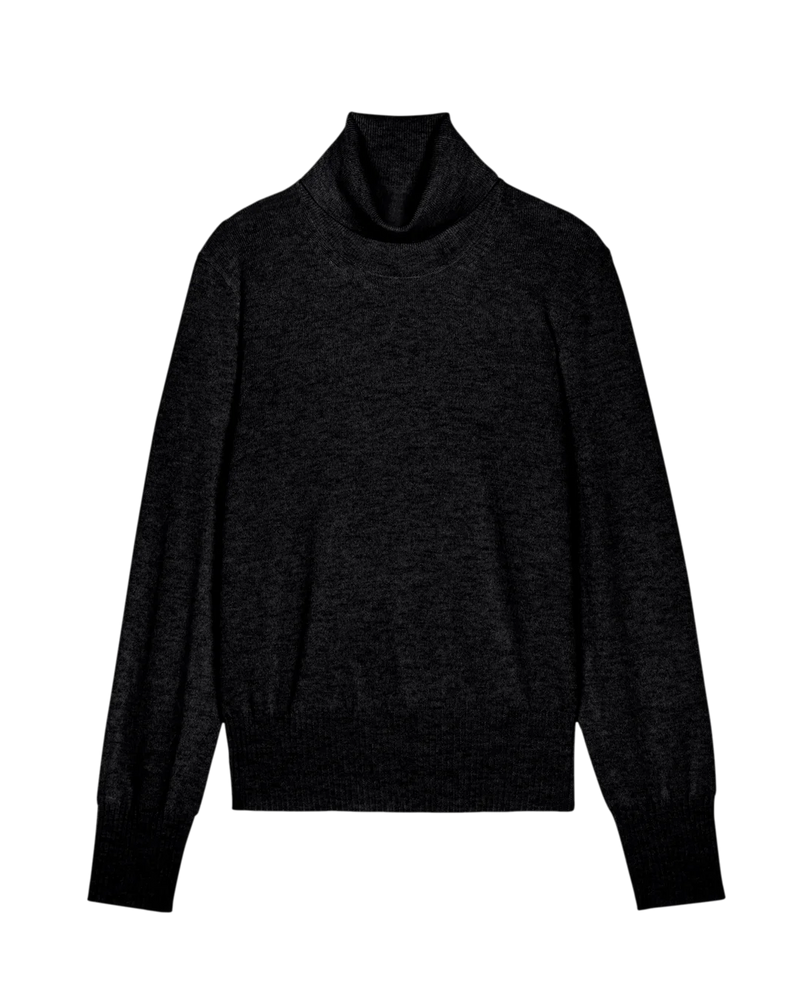 [THE GREAT] CASHMERE TURTLENECK SWEATER - BLACK