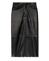 [THE GREAT] The Leather Column Skirt - Black