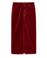 [THE GREAT] The Velvet Column Skirt - Bordeaux