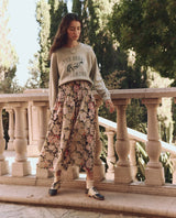 [The Great] The Canary Skirt - Vintage Rose Print