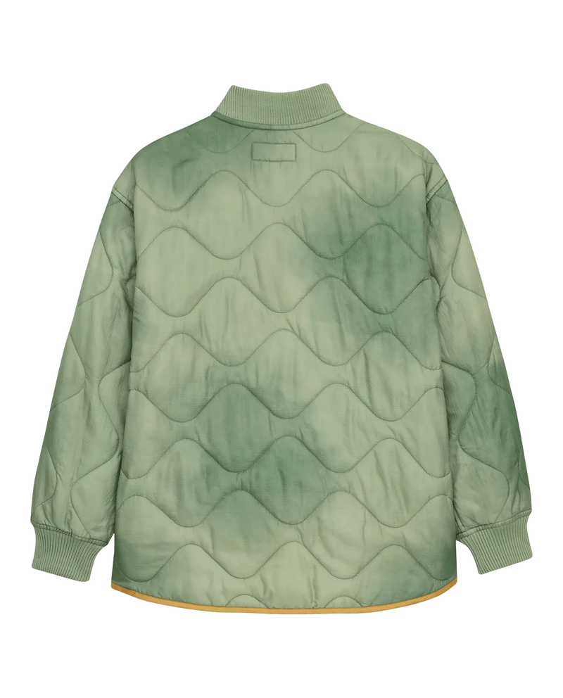 [The Great] The Quilted Liner Jacket - Mottled Green