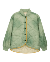 [The Great] The Quilted Liner Jacket - Mottled Green