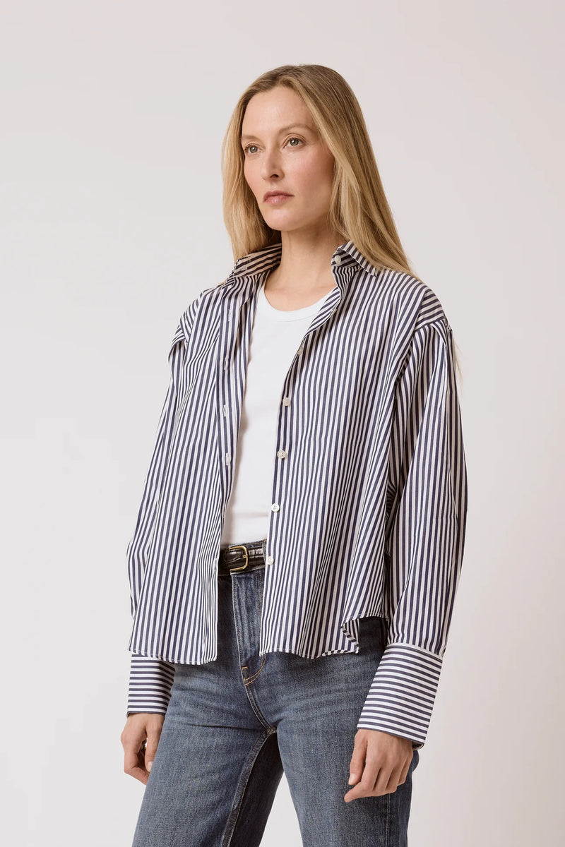 [T.LINE] The Isabel Shirt - Navy Stripe